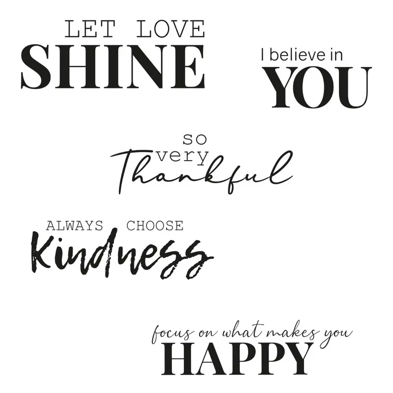 Sizzix Sunnyside Sentiments Clear Stamp Set #10 – 5-Piece Cheerful Message Kit 1