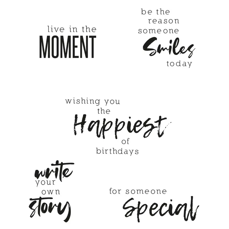 Sizzix Sunnyside Sentiments Clear Stamp Set #2 (5-Piece) 1