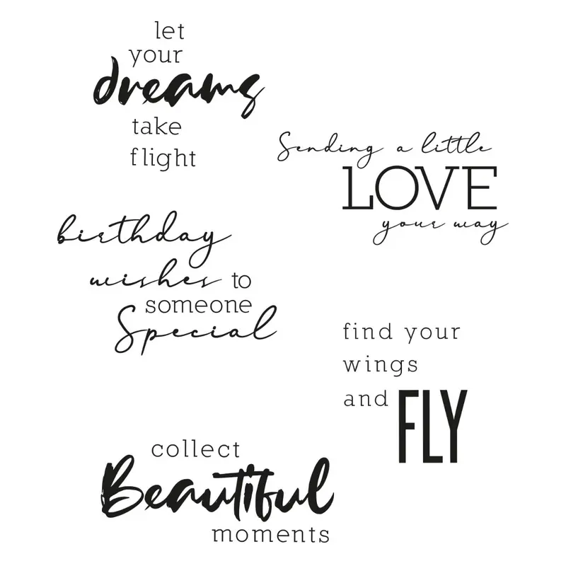 Sizzix Sunnyside Sentiments Clear Stamp Set #3 (5-Piece) 1