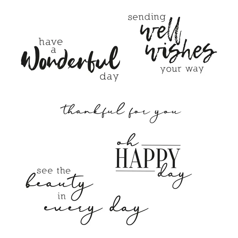 Sizzix Sunnyside Sentiments Clear Stamp Set #5 (5-Piece) 1