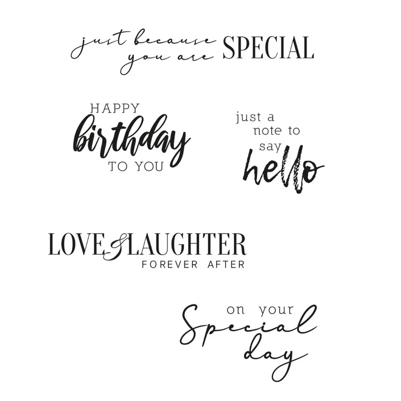 Sizzix Sunnyside Sentiments Clear Stamp Set #6 (5-Piece) 1