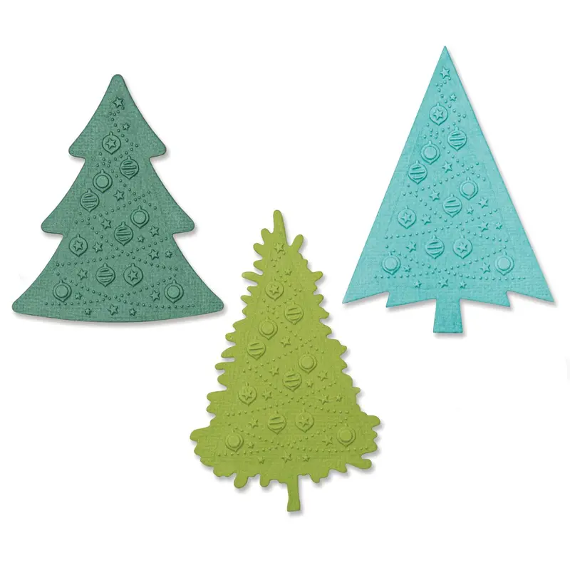 Sizzix Switchlits Embossing Folder: Festive Trees – Reversible Holiday Texture Folder 1
