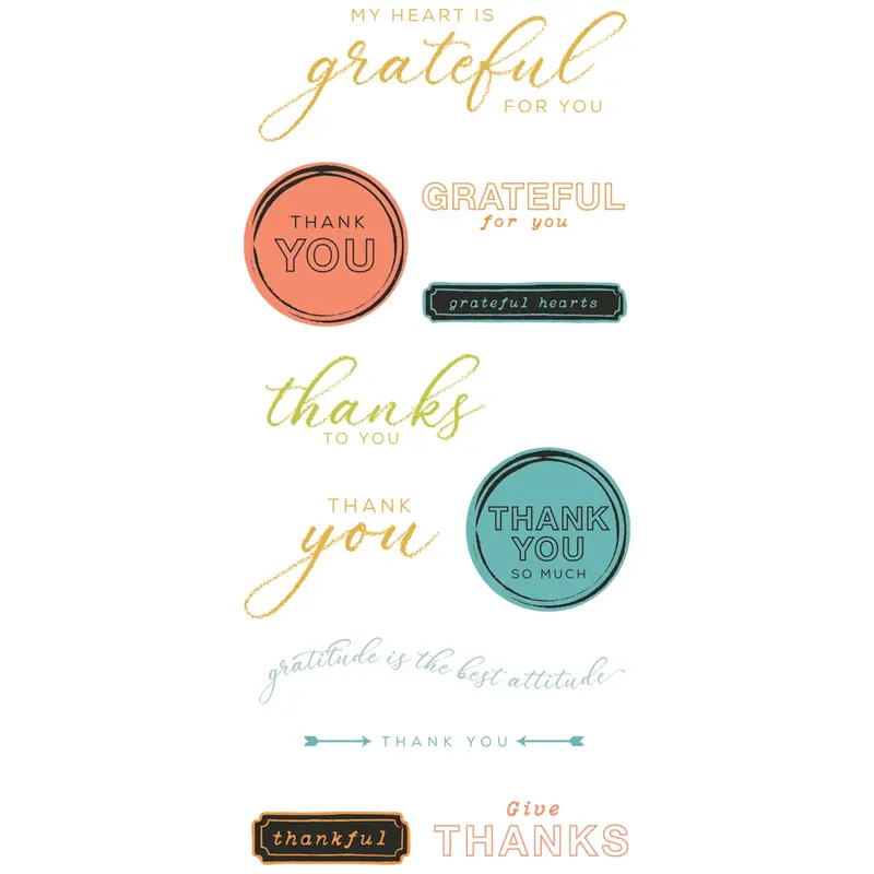 Sizzix Thankful Sentiments Clear Stamps – 11-Piece Set With 4 Framelits Dies By 49 & Market 1
