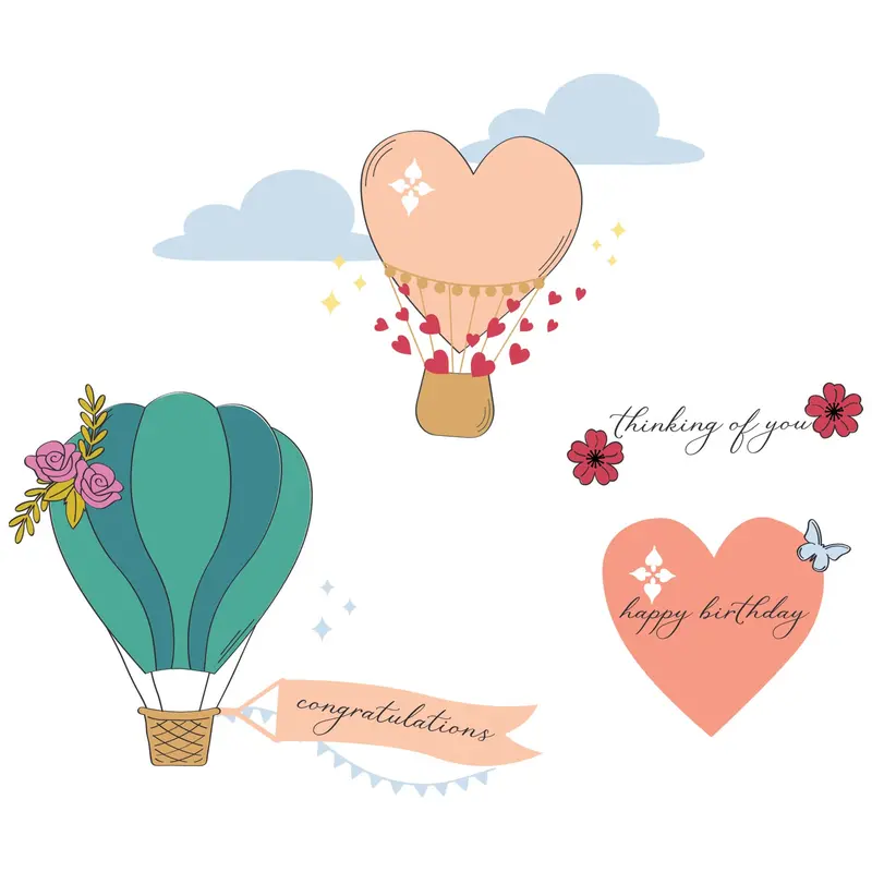 Sizzix Up And Away Clear Stamp Set – 30-Piece A5 Collection By Catherine Pooler 1