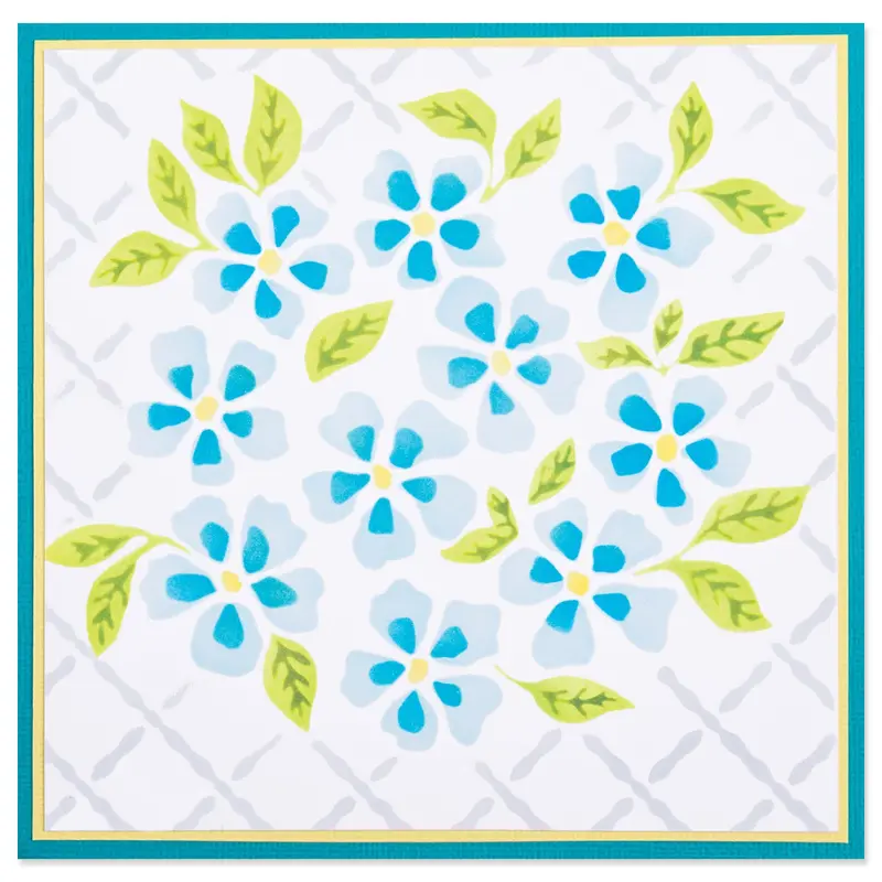 Sizzix Watercolour Flowers & Lattice Layered Stencil Set – 4-Piece Artistic Design Kit 1