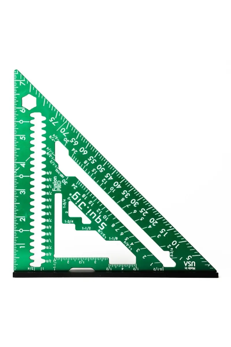 Squi.Jig Fusion Pro Square – 7.5", Green, 3/16" Heel Precision Layout Tool 1