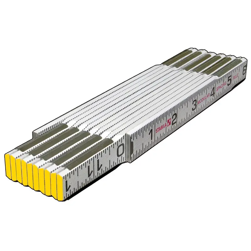 Stabila Type 600 Modular Spacing Folding Rule – Dual-Scale 1/16″ Graduations (Inch) 1