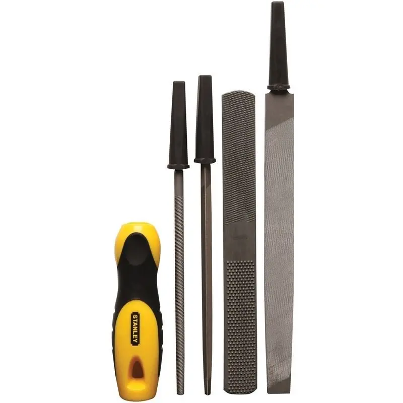 Stanley 5-Piece File Set – Assorted Shapes & Coarseness For General Purpose Filing 1
