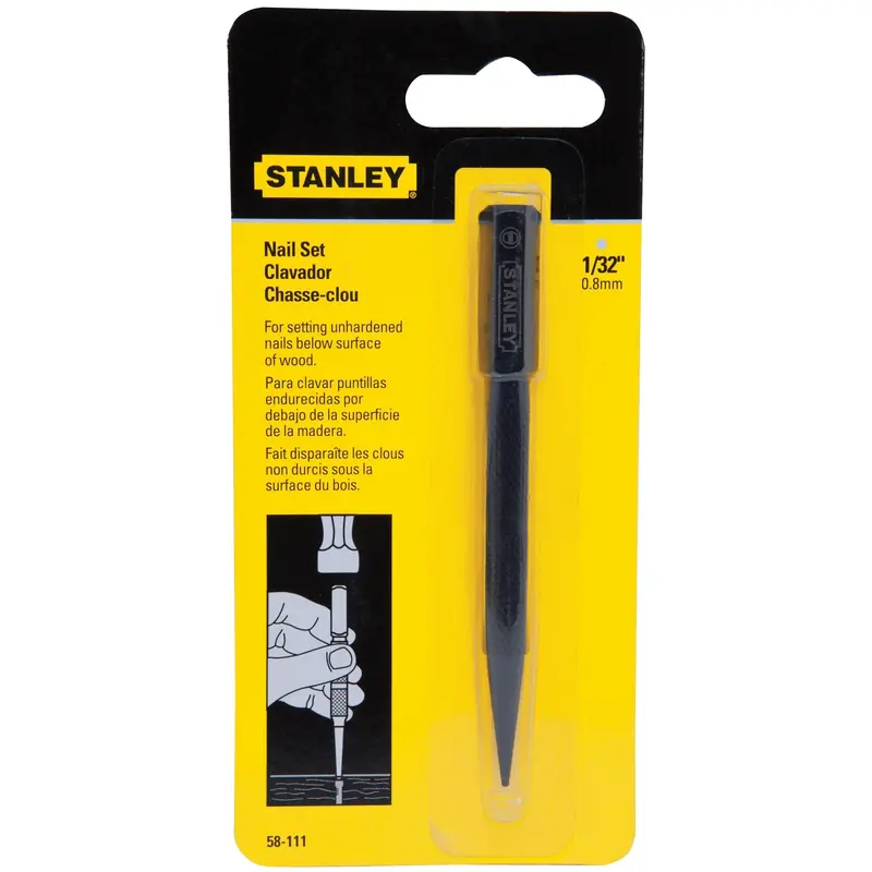 Stanley Steel Nail Set – 1/32" Precision Punch For Flush Fastening 1