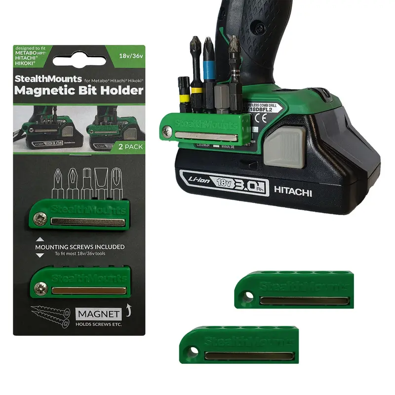 Stealthmount Bh-Mhh-Grn-2 Magnetic Bit Holder For Hikoki / Metabo Hpt / Hitachi – Green 2-Pack 1