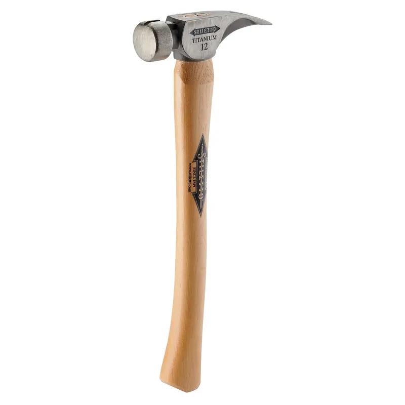 Stiletto Ti12Sc 12-Ounce Hickory Framing Hammer – Smooth & Curved Face 1
