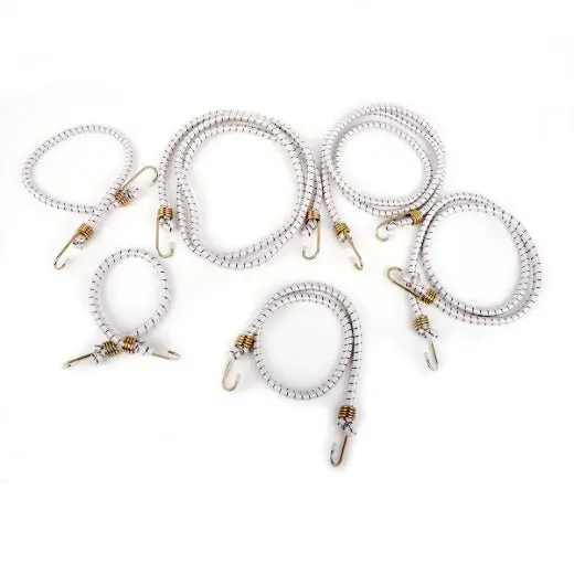 Stinson Cargo 6-Pack Heavy-Duty 10Mm White Bungee Cords 1