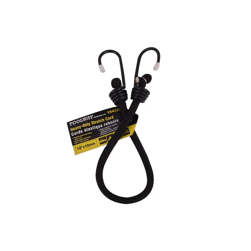 Stinson Cargo Elastic Bungee Cord – 10 Mm × 18 Inches, Heavy-Duty Hook Ends 1