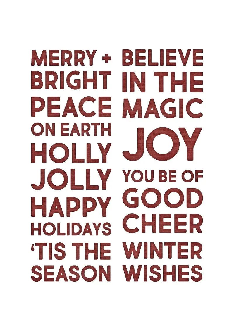 Tim Holtz Christmas-Themed Bold Text Thinlits Die Set (9-Piece) By Sizzix 1