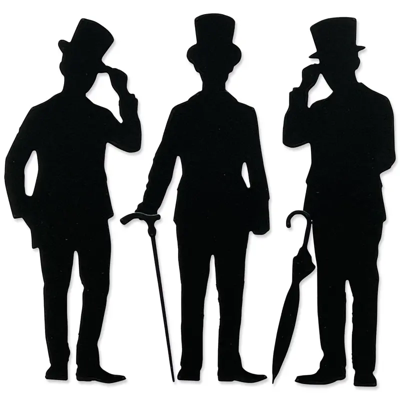 Tim Holtz Sizzix Thinlits Gentlemen Die Set – 5-Piece Masculine-Themed Craft Template 1