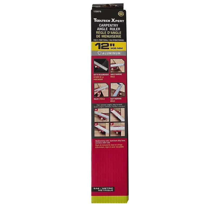 Tooltech 12-Inch Woodworking Ruler – Precision Measuring Rule For Fine Carpentry 1