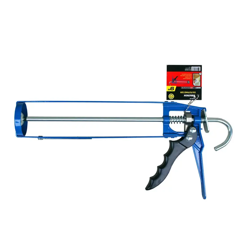 Tooltech 160003-20 Skeleton Caulking Gun – 9-Inch Blue, Auto Flow Stop Feature 1