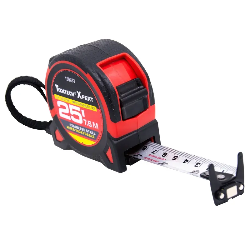 Tooltech 25-Foot Stainless Steel Tape Measure — Dual-Scale (Metric & Imperial), 1-Inch Blade 1