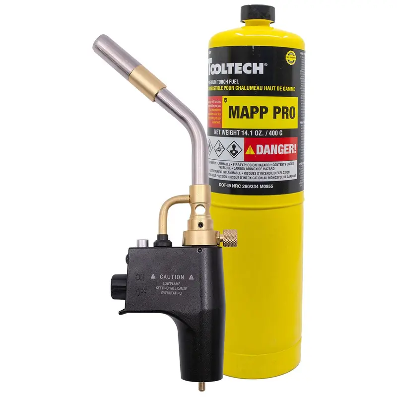 Tooltech 715075 High-Heat Mapp-Pro Gas Soldering Torch Kit – 14.1 Oz Cylinder Included 1