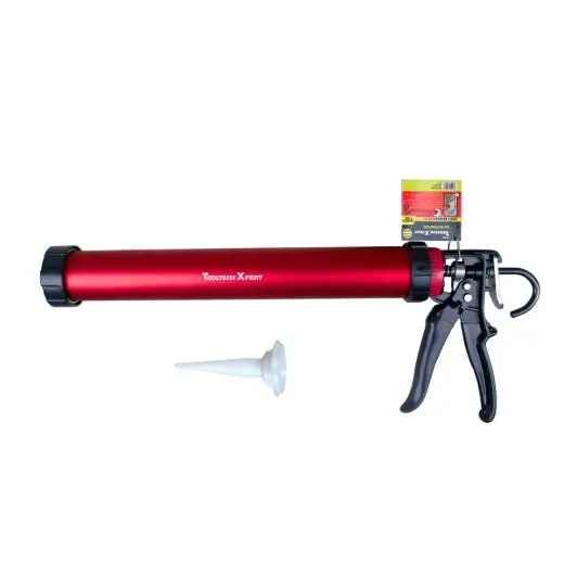 Tooltech Xpert Heavy-Duty Aluminum Sausage-Style Caulking Gun – 15-Inch Professional Grade 1