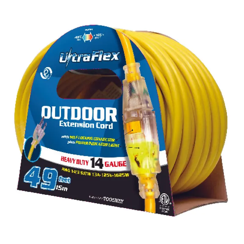 Toolway 14/3 Heavy-Duty Single-Outlet Extension Cord 1