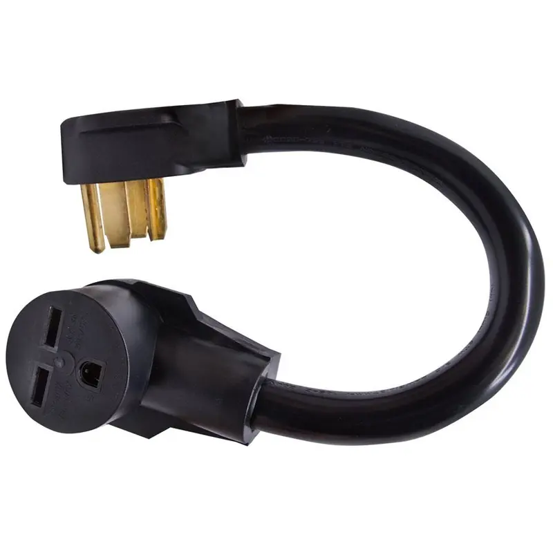 Toolway 140058 Indoor Dryer Cord Adapter – 14-30P Right-Angle Male To 6-30R Female Heater Plug 1