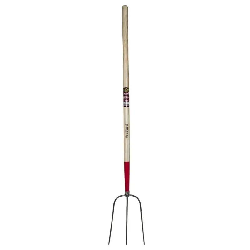 Toolway 60.25" 3-Tine Pitchfork With Wooden Handle And Reinforced Head 1