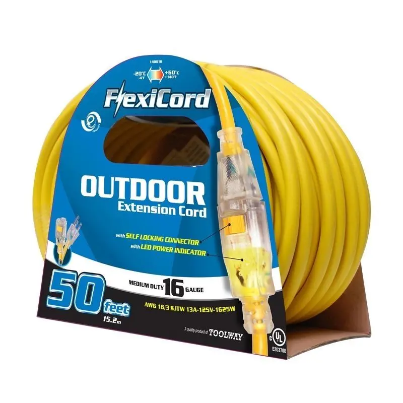 Toolway Sjtw 16/3 Gauge 1-Outlet Lightweight Extension Cord 1