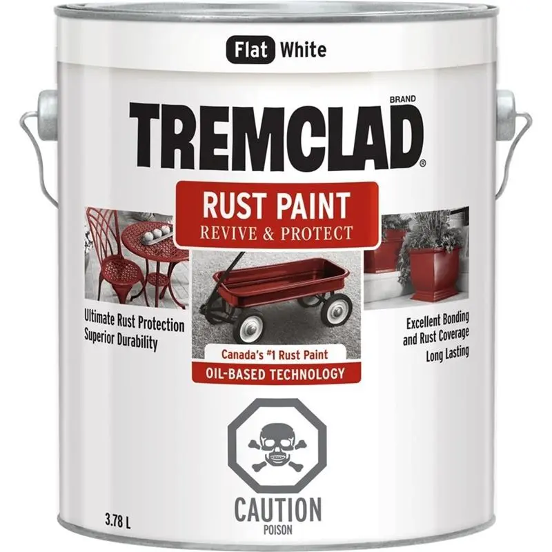 Tremclad Flat White Rust-Inhibiting Paint – 3.78L Can 1