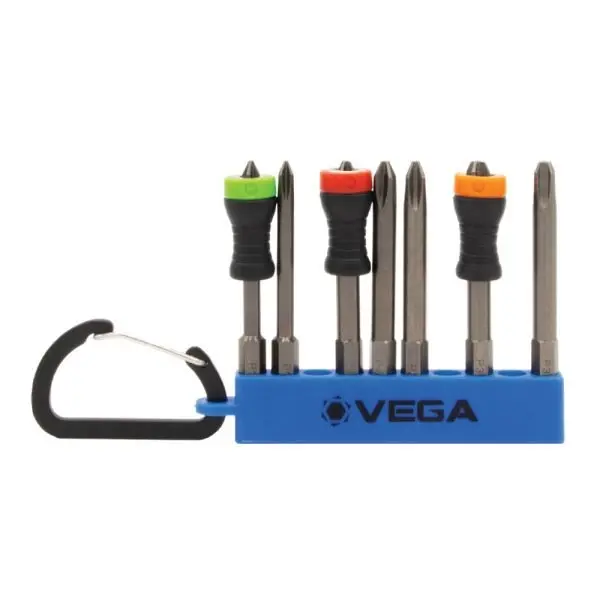 Vega Mdr-Pcs7 Magnetic Collar Phillips Drive Bits – 2.75 In Length, 7-Piece Carabiner Set 1