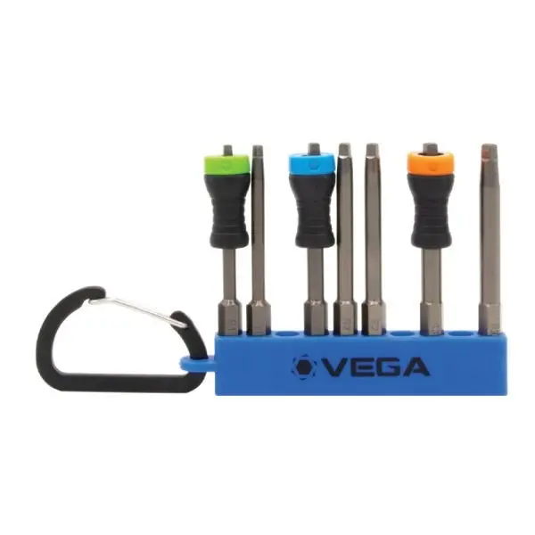 Vega Mdr-Rcs7 Magnetic Collar Square Drive Bits – 2.75 In Length, 7-Piece Carabiner Set 1