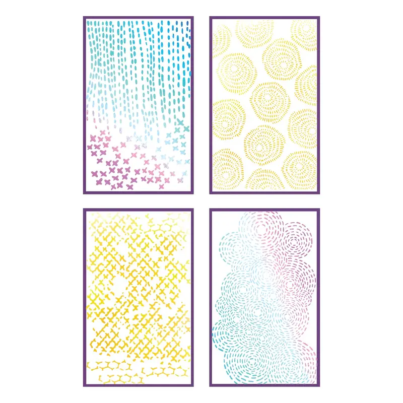 Vicki Boutin Stitched Florals A5 Stencil Pack – 4-Design Layering Template Set 1