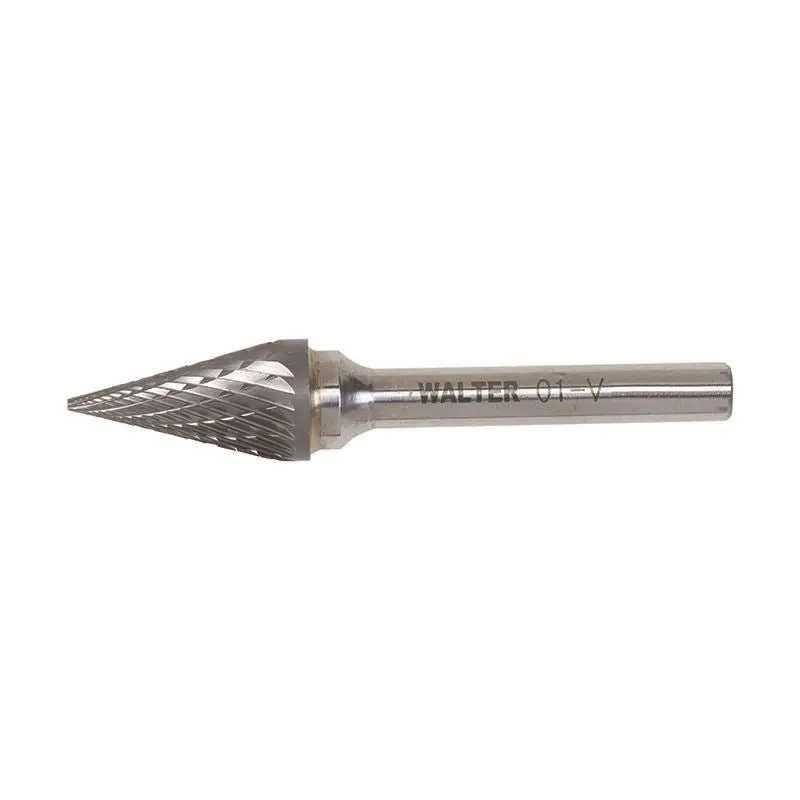 Walter 01V018 Double-Cut Carbide Burr — 1/4" Shank, Sm-5 Profile 1