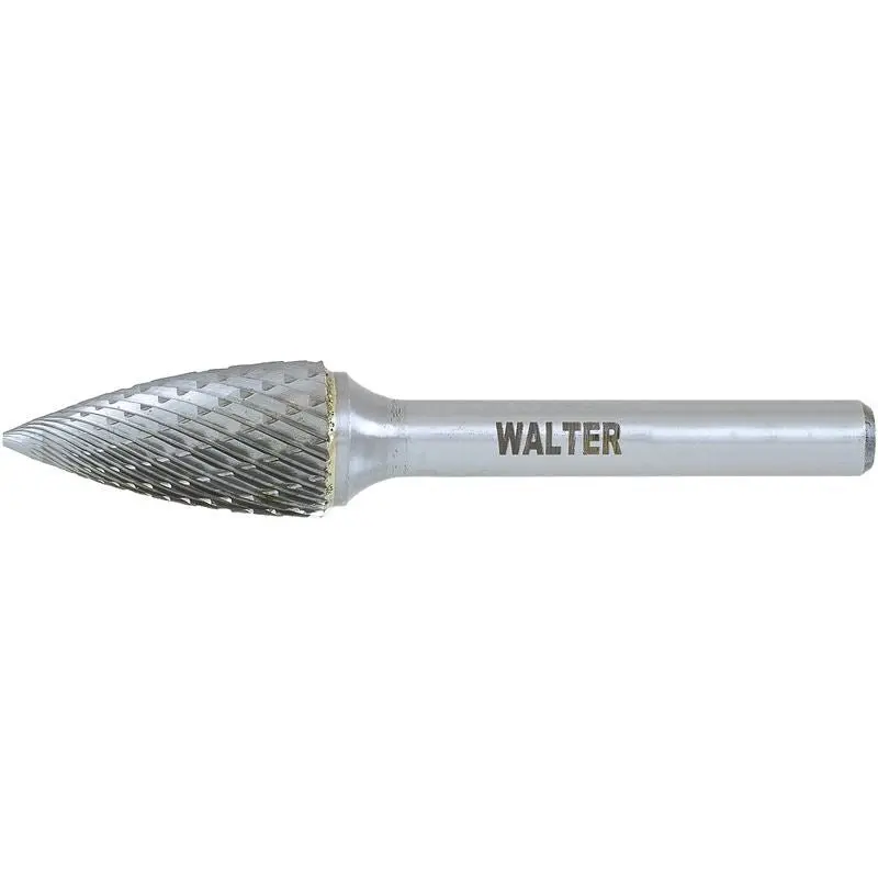 Walter 01V044 Double-Cut Carbide Burr — 1/4" Shank, Sg-1 Profile 1