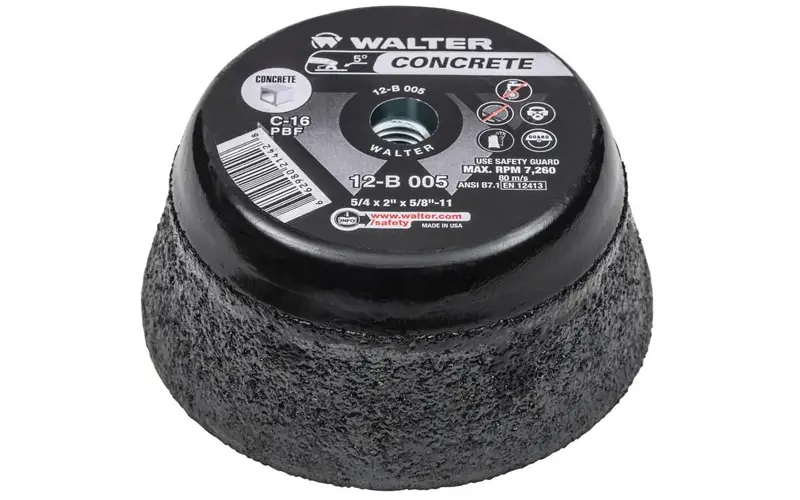 Walter 12B005 5-Inch Concrete Cup Grinding Wheel For Heavy-Duty Grinding 1