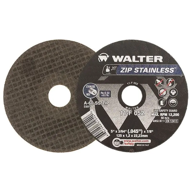 Walter Zip Stainless Steel Cut-Off Wheel – 5", 3/64" 1