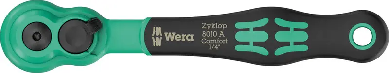 Wera 8010 A Zyklop Comfort Insulated Ratchet – 1/4" Drive, 144Mm With Reversing Lever 1