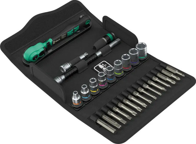 Wera 8100 Sa 15 Zyklop Comfort Ratchet Set – 1/4" Drive, 28-Piece Imperial Kit 1