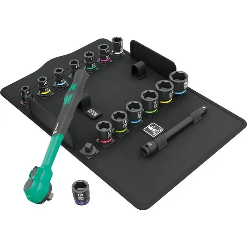 Wera 8100 Sb 12 Zyklop Comfort Ratchet Set – Metric, 16-Piece 3/8″ Drive Kit 1