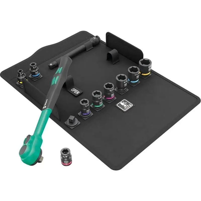 Wera 8100 Sb 13 Zyklop Comfort Ratchet Set – Imperial, 11-Piece 3/8″ Drive System 1