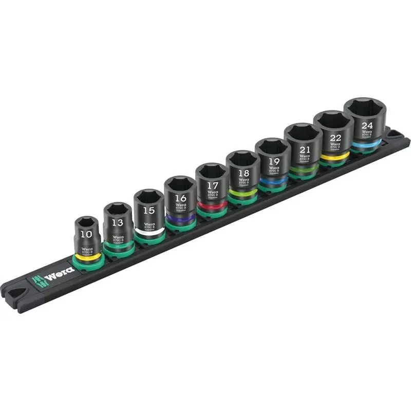 Wera 9607 Magnetic Rail B Impaktor Set – 10-Piece Metric Impact Tool Storage Solution 1
