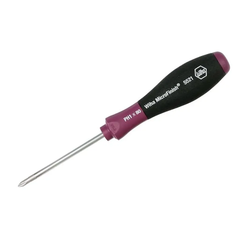 Wiha #1 Phillips Microfinish Screwdriver – 80Mm Shaft 1