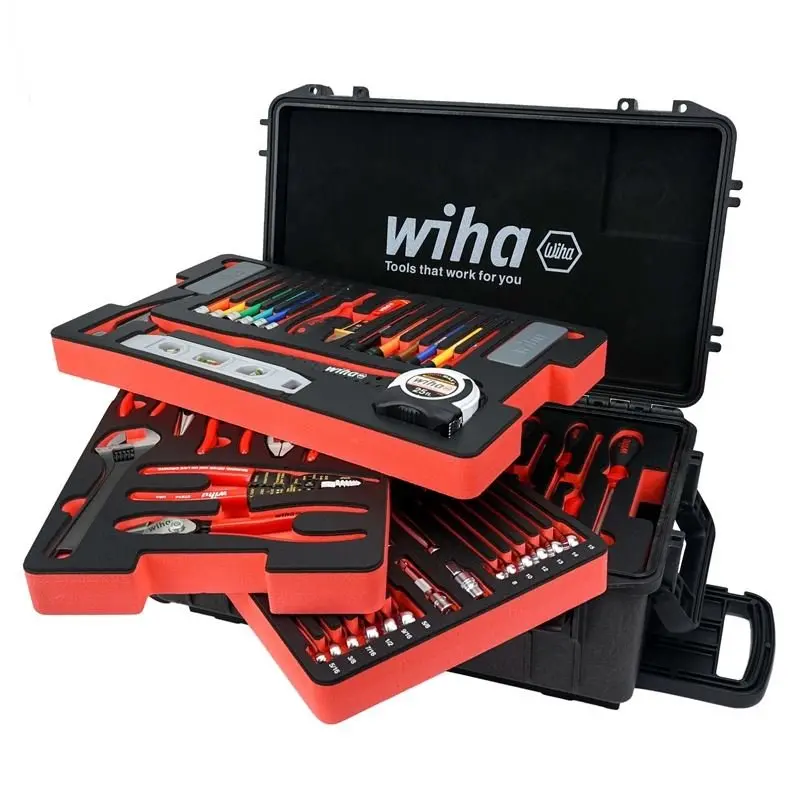 Wiha 92100 194-Piece Premium Tool Kit In Rolling Storage Box 1