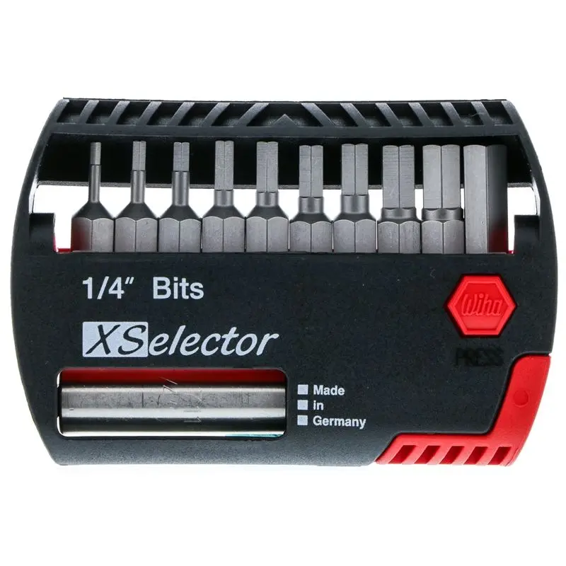 Wiha Hex Inch Xselector Bit Set With Quick-Release Holder – 12-Piece 1
