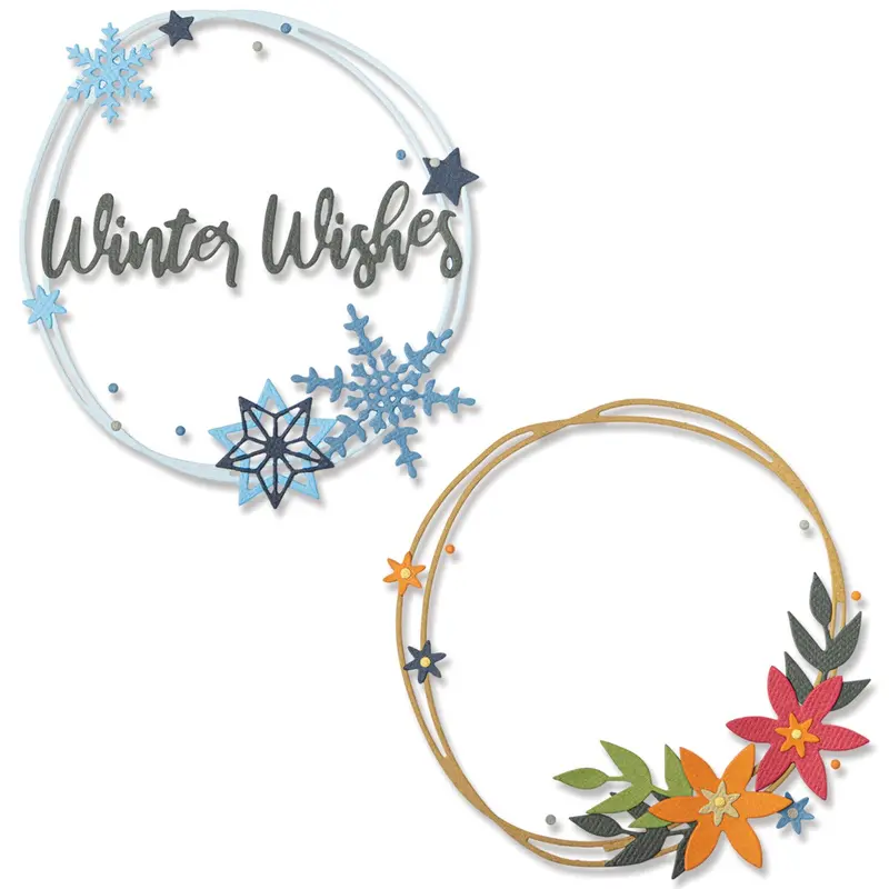 Winter Wreath Thinlits Die Collection (15-Piece) By Sizzix 1