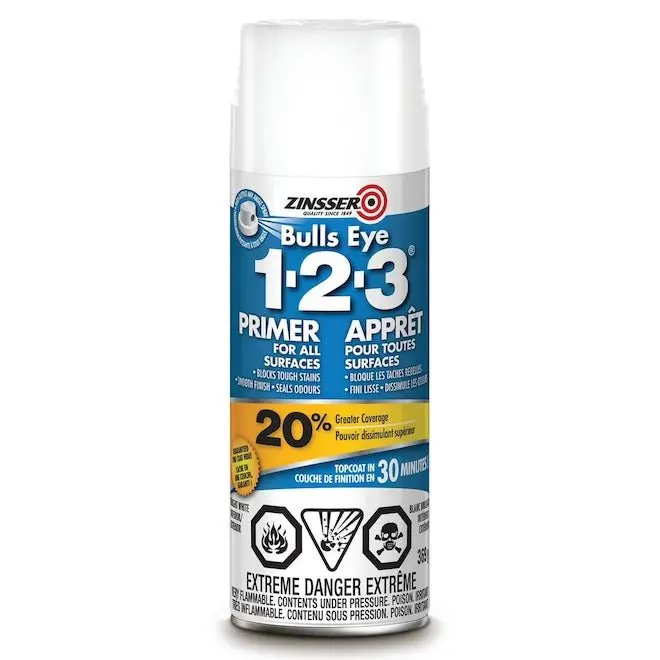 Zinsser Bullseye 1-2-3 Primer Spray – 369G Aerosol Can 1