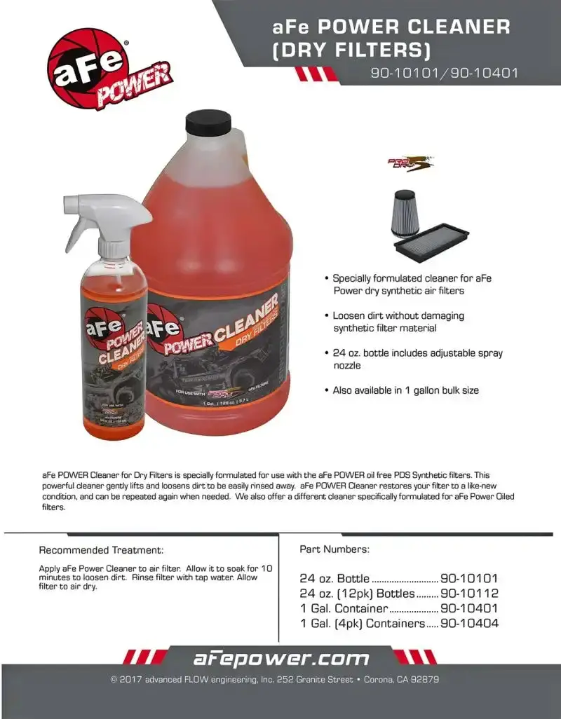 Afe Magnumflow Pro Dry S Replacement Air Filter With Power Cleaner Kit (1 Gallon) 1
