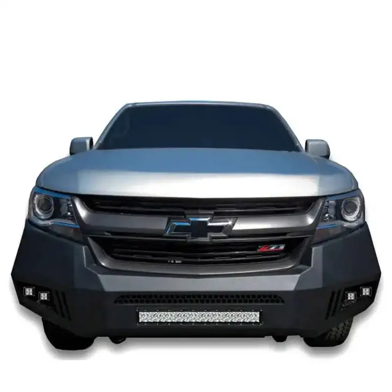 Black Horse Off-Road Matte Steel Front Bumper For Full-Size Trucks – Armor-I Series, Bolt-On Installation, Winch-Ready Design 1
