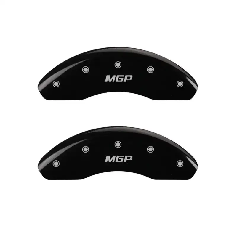 Mgp Engraved 4-Piston Caliper Covers — Black Finish With Silver Accent 1