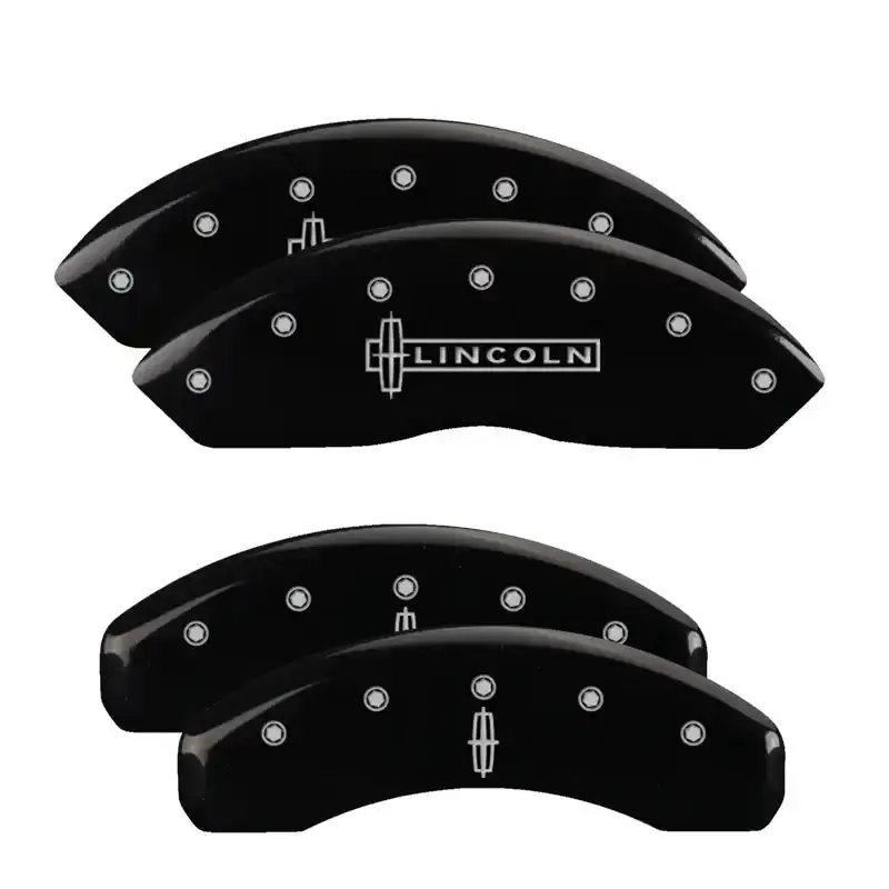 Mgp Engraved Caliper Cover Set For Cadillac Cts – Front Covers With Cursive Script, Rear With Cadillac Logo, Black Base With Silver Accent 1
